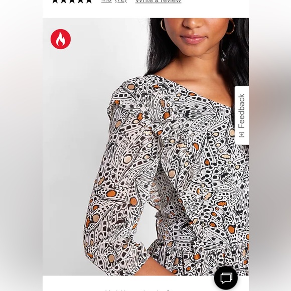 EXPRESS Rachel Zoe Printed One Shoulder Ruffle Mini Dress - Picture 3 of 3